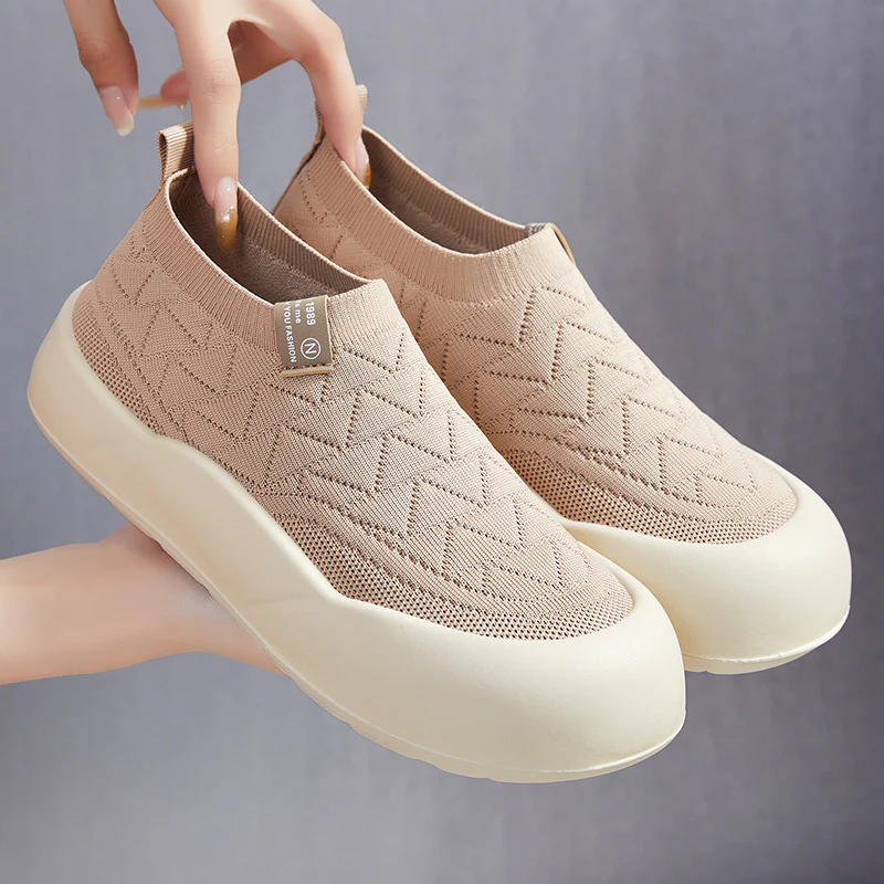 Damen Bequeme Slip-On Sneakers mit flexiblem Strickdesign Heidi Mode - Image 7