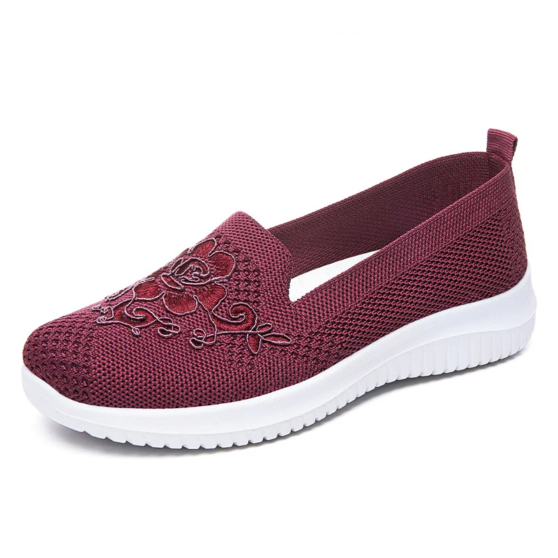 Damen Bequeme Slip-On Sneakers mit floralen Stickereien Heidi Mode - Image 5