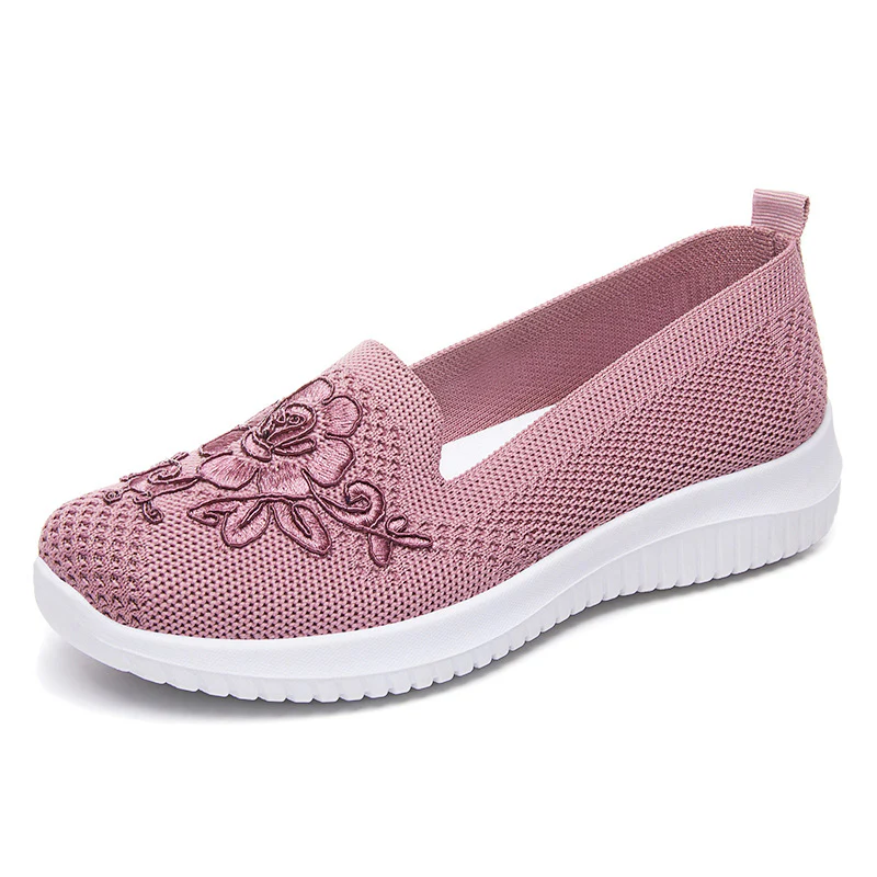 Damen Bequeme Slip-On Sneakers mit floralen Stickereien Heidi Mode - Image 7