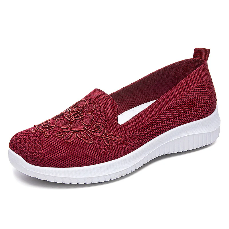 Damen Bequeme Slip-On Sneakers mit floralen Stickereien Heidi Mode - Image 8