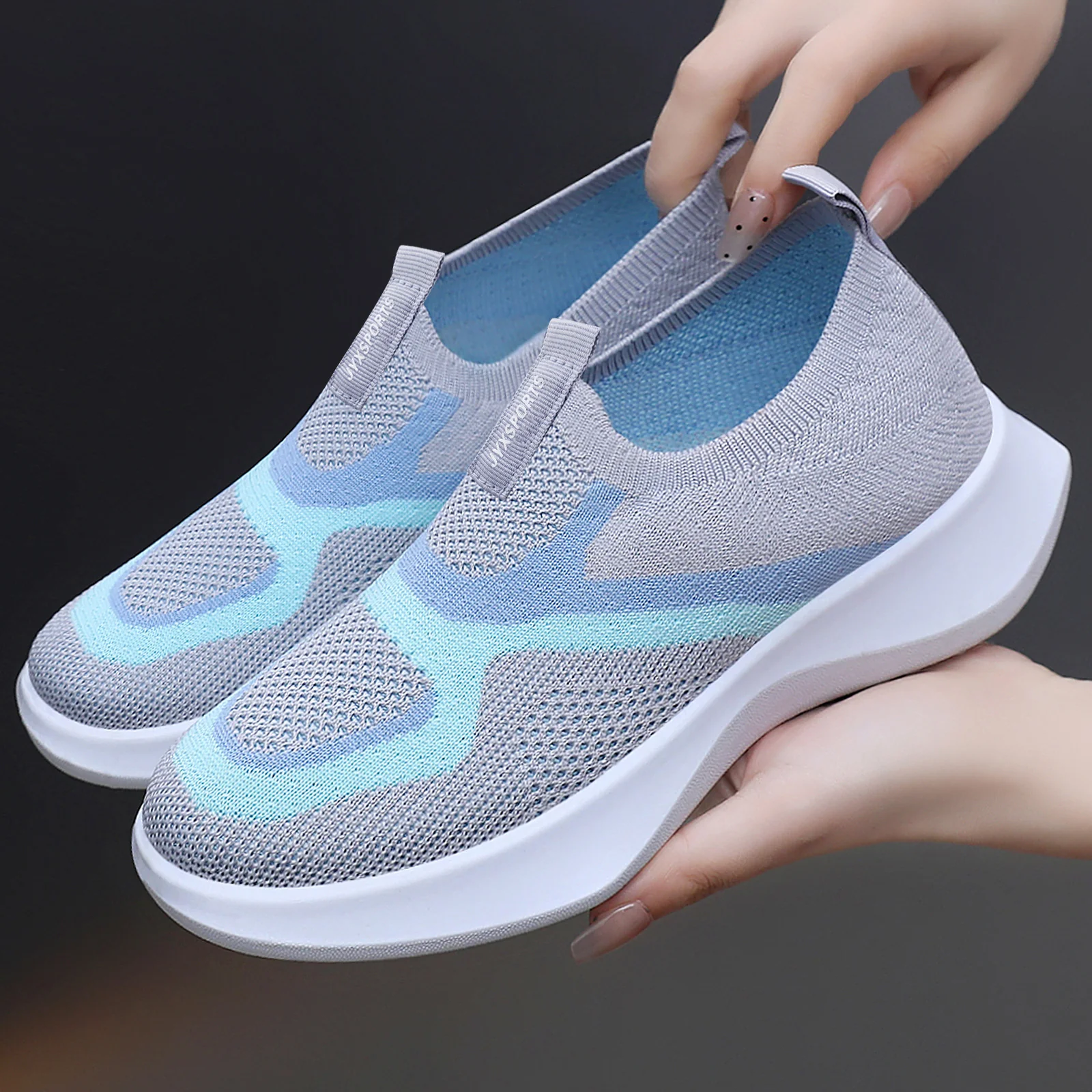 Damen Bequeme Slip-On Sneakers mit innovativem Strickdesign Heidi Mode - Image 2