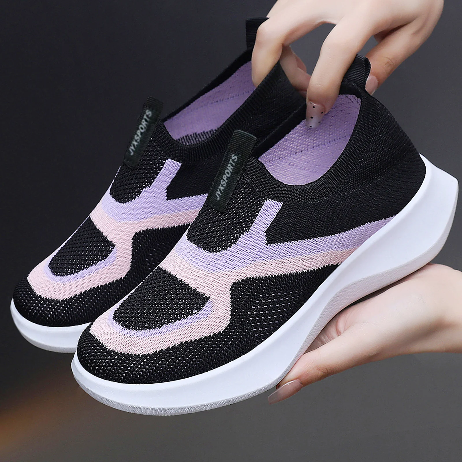 Damen Bequeme Slip-On Sneakers mit innovativem Strickdesign Heidi Mode - Image 3