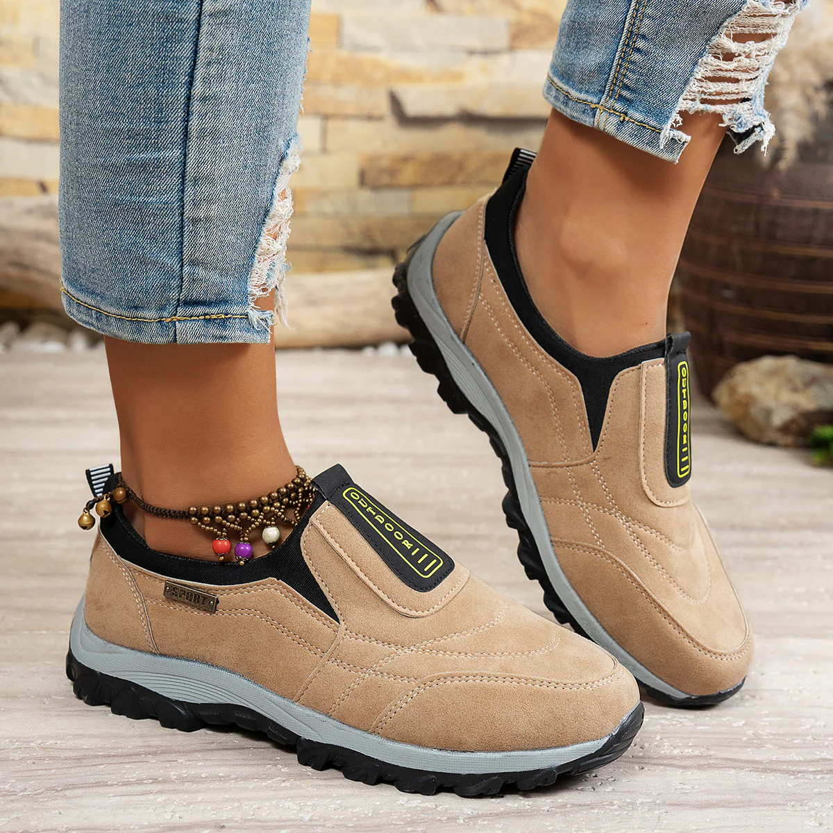 Damen bequeme Slip-On Sneakers mit rutschfester Sohle und atmungsaktivem Obermaterial Heidi Mode - Image 2