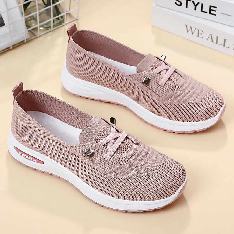 Damen Bequeme Slip-On Sportschuhe mit atmungsaktivem Strickdesign Heidi Mode