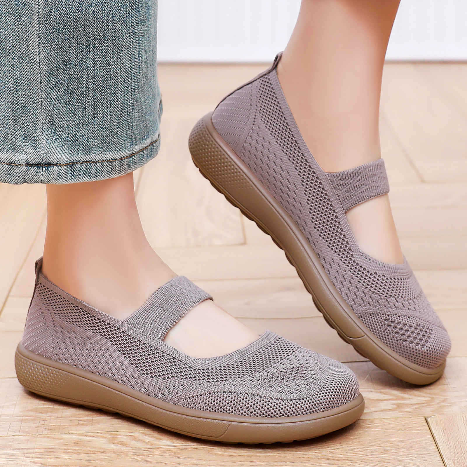 Damen Bequeme Slipper mit elastischem Riemen und atmungsaktivem Obermaterial Heidi Mode - Image 3