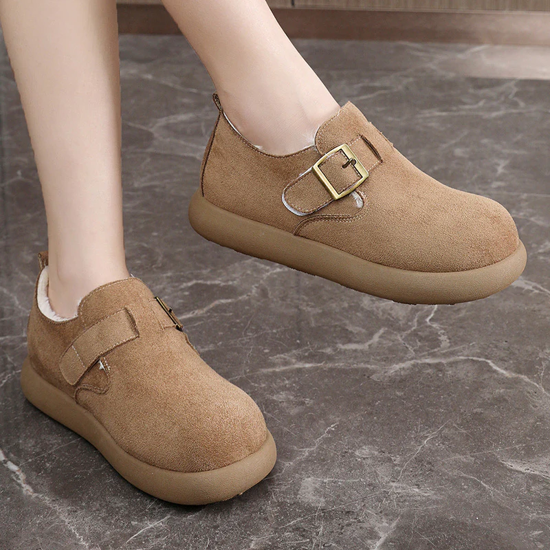 Damen Bequeme Slipper mit schnallenverzierung und weichem Fleece-Innenfutter Heidi Mode - Image 4
