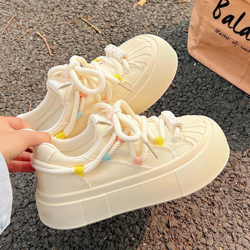 Damen Bequeme Sneakers mit elastischen Schnürsenkeln und atmungsaktiver Sohle Heidi Mode