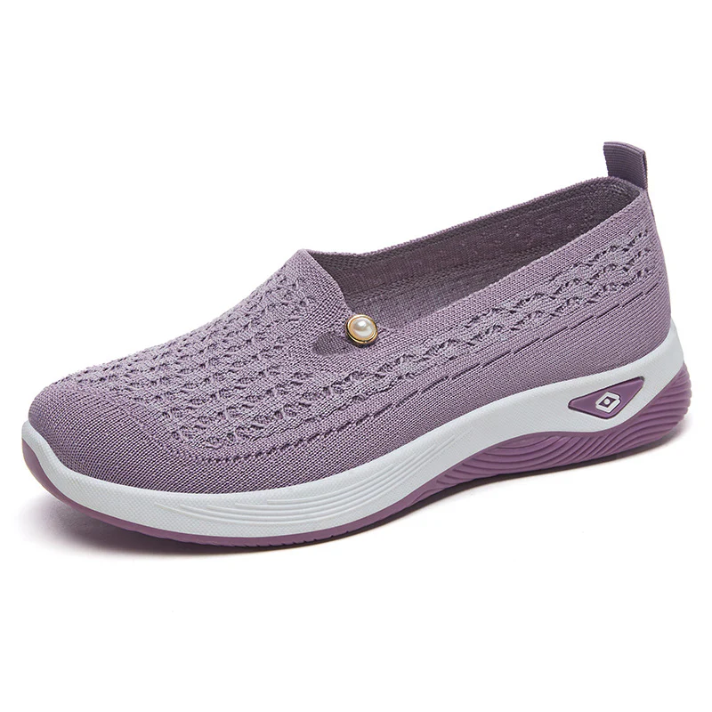 Damen Bequeme und atmungsaktive Slip-On Sneakers mit modischer Lochstrick-Optik Heidi Mode - Image 5