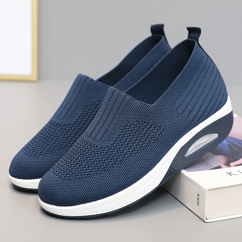 Damen Bequeme und luftige Slip-On Sneaker mit Dämpfungstechnologie Heidi Mode