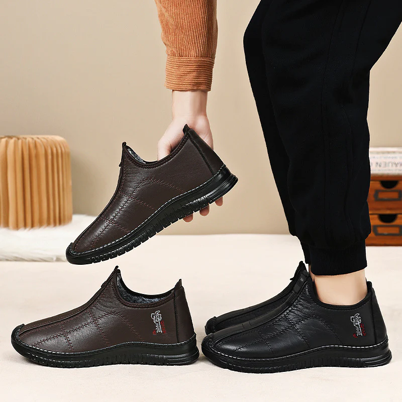 Damen Bequeme und warme Lederhausschuhe mit rutschfester Sohle Heidi Mode - Image 4