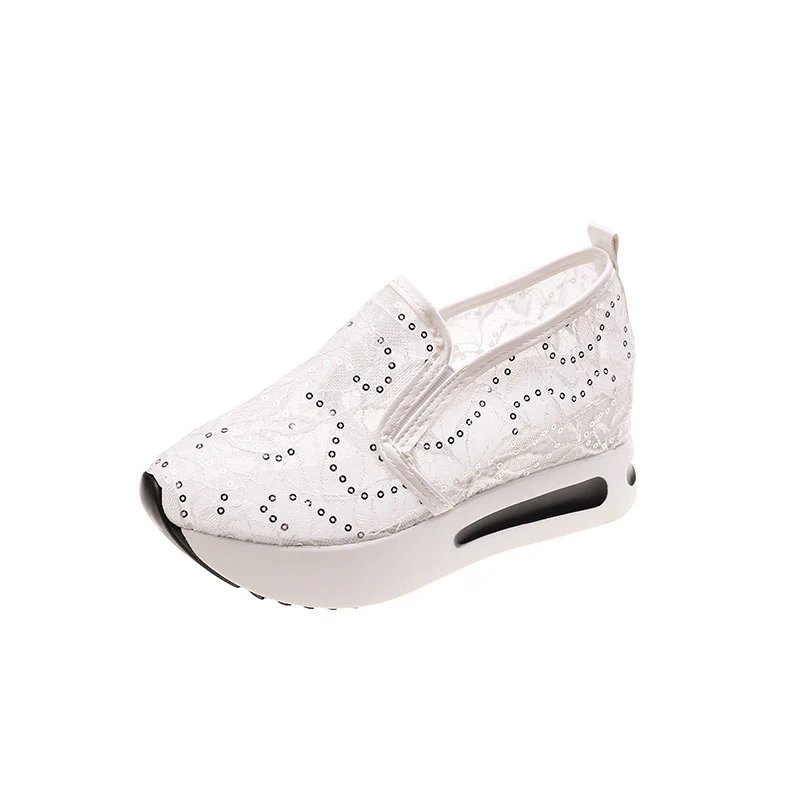 Damen Bequeme Wedge-Sneaker mit modischem Lattice-Design Heidi Mode - Image 6