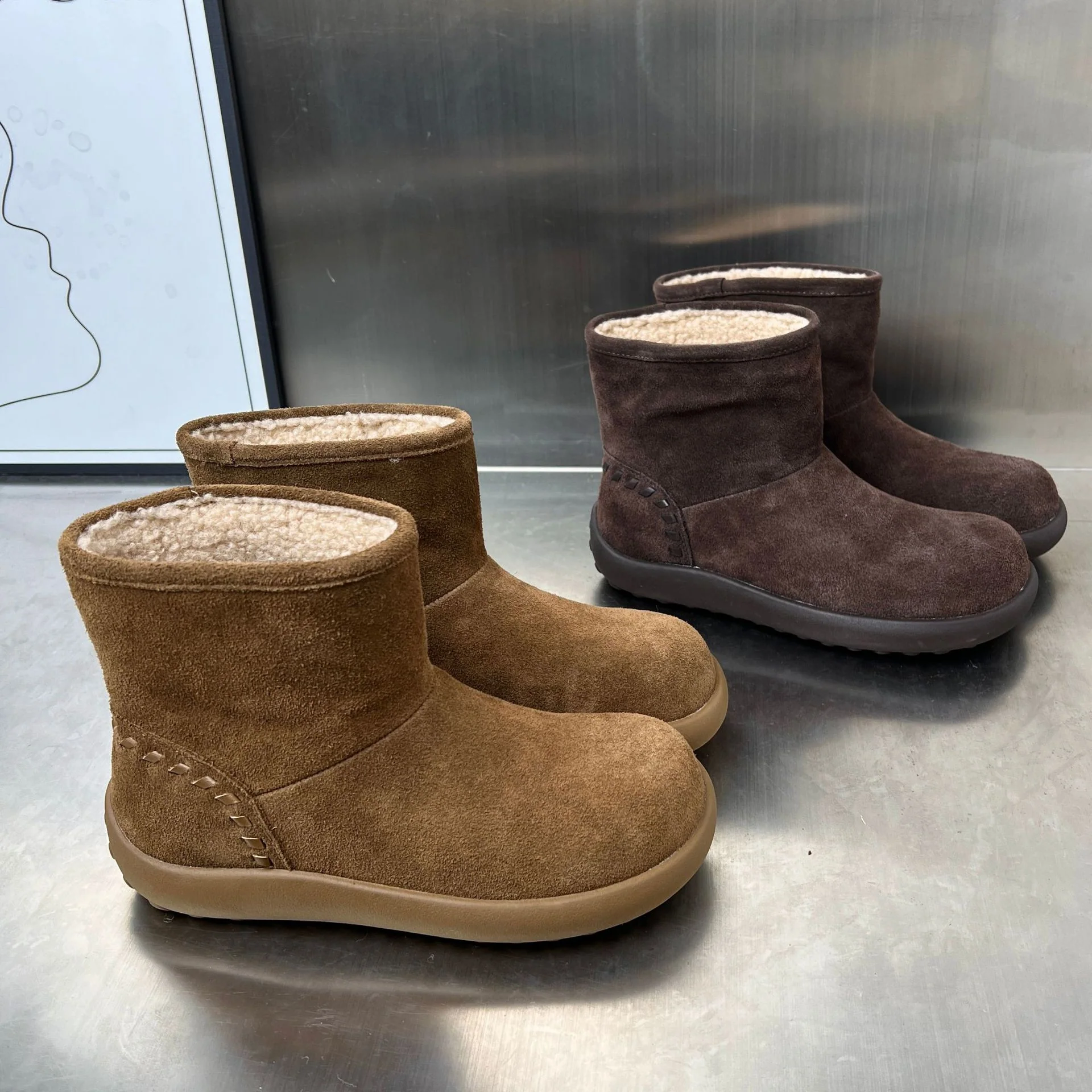 Damen bequeme Winterstiefel aus hochwertigem Wildleder mit kuscheligem Innenfutter Heidi Mode - Image 3