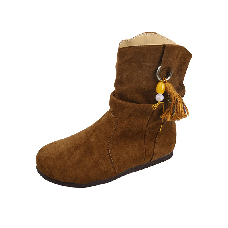 Damen Bequeme Winterstiefel aus weichem Wildleder mit modischem Designschnallen Heidi Mode - Image 5