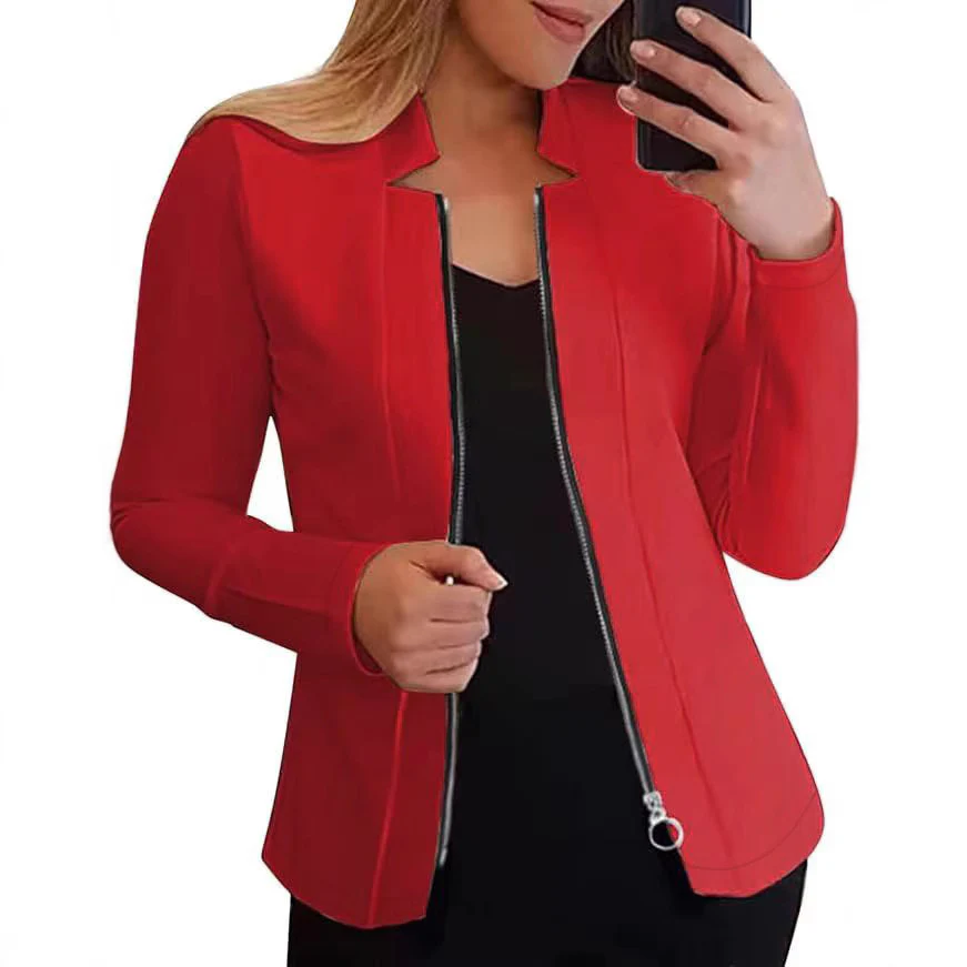 Damen Bikerjacke mit innovativem Schnitt und praktischen Reißverschlussdetails Heidi-Mode - Image 3