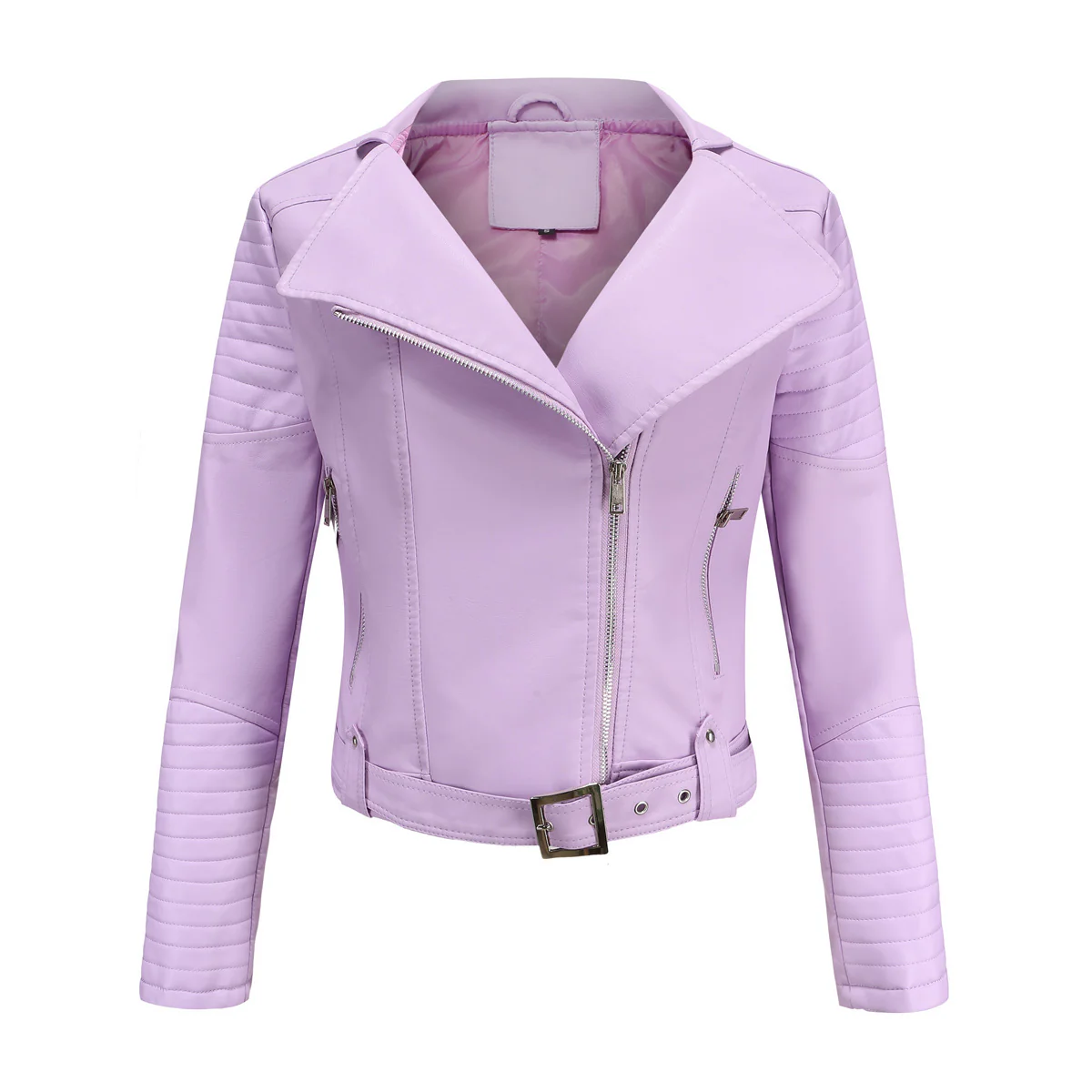 Übergangsjacke Damen schwarz im Biker-Design tailliert - Image 6