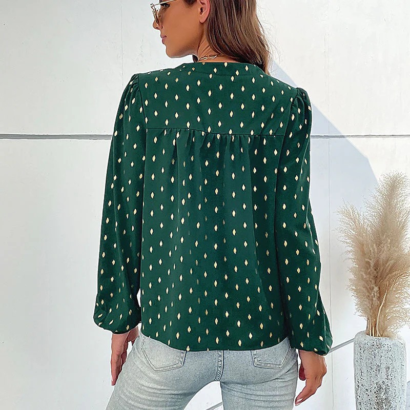 Damen Bluse mit Dekorativen Knöpfen und Eleganter Raffung Heidi-Mode - Image 4