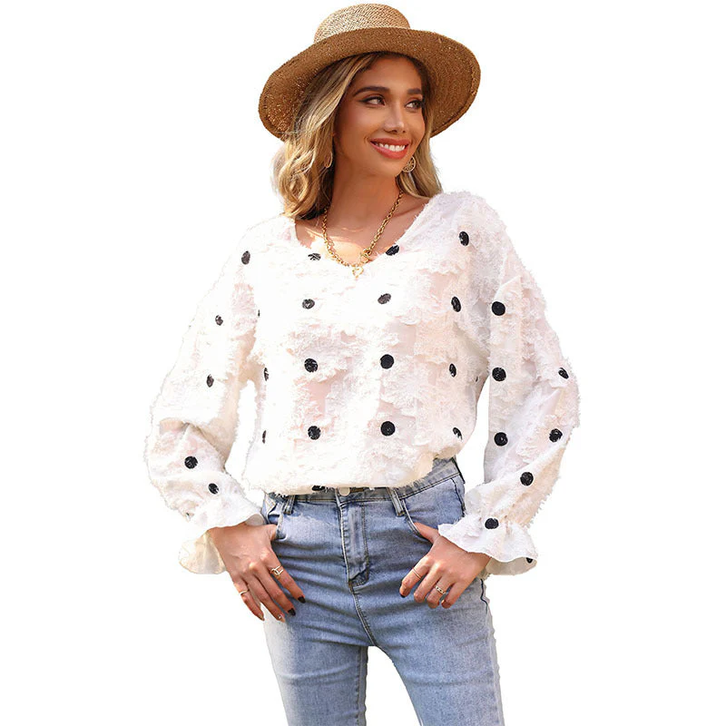 Damen Bluse mit Dekorativen Rüschendetails und Femininer Spitzenstruktur Heidi-Mode - Image 5