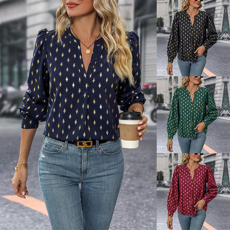 Damen Bluse mit Elegantem V-Ausschnitt und Feinen Rüschendetails Heidi-Mode - Image 5