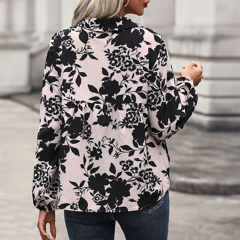 Damen Bluse mit Eleganten Rüschendetails und Verspieltem Blumenmuster Heidi-Mode - Image 3