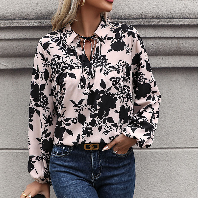 Damen Bluse mit Eleganten Rüschendetails und Verspieltem Blumenmuster Heidi-Mode - Image 6