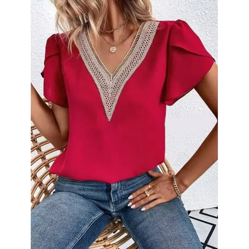 Damen Bluse mit eleganter Spitze und modernen Puffärmeln Heidi-Mode - Image 2