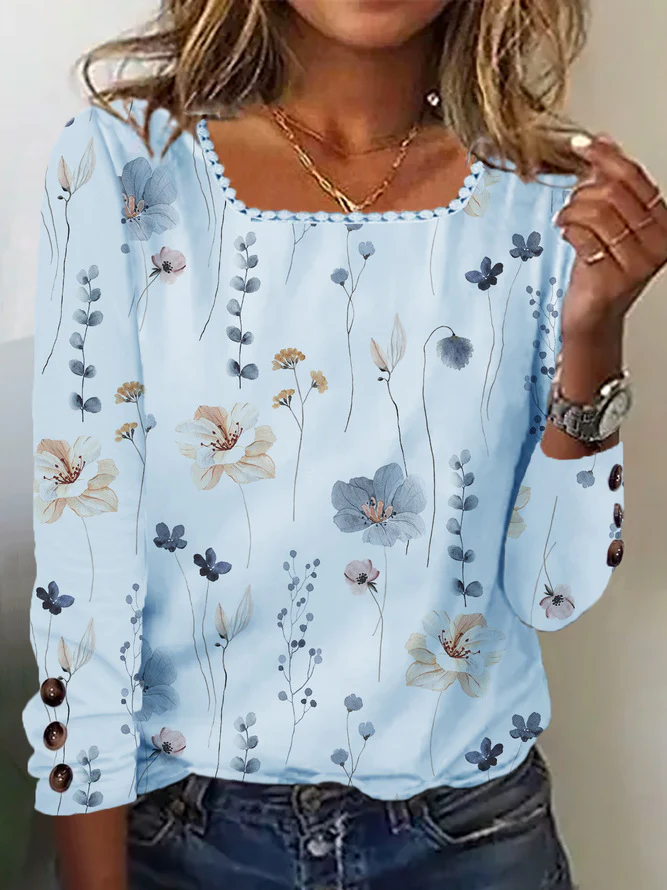 Damen Bluse mit floralem Druck und dekorativen Knopfdetails Heidi-Mode - Image 3