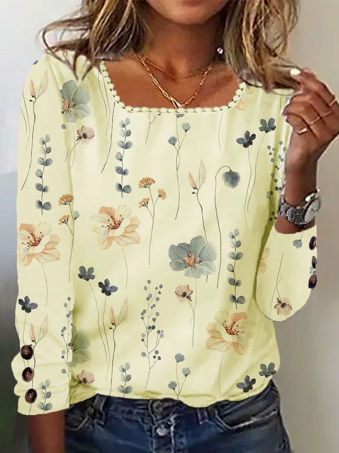 Damen Bluse mit floralem Druck und dekorativen Knopfdetails Heidi-Mode - Image 4