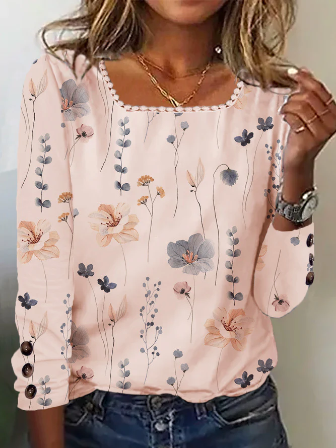 Damen Bluse mit floralem Druck und dekorativen Knopfdetails Heidi-Mode - Image 5
