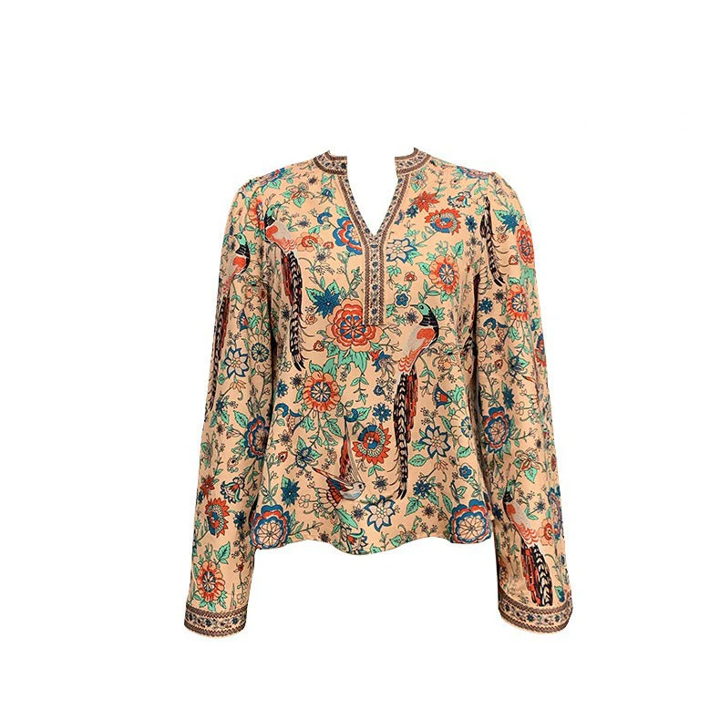 Damen Bluse mit Floralem Muster und Weitem Ärmel Heidi-Mode - Image 5