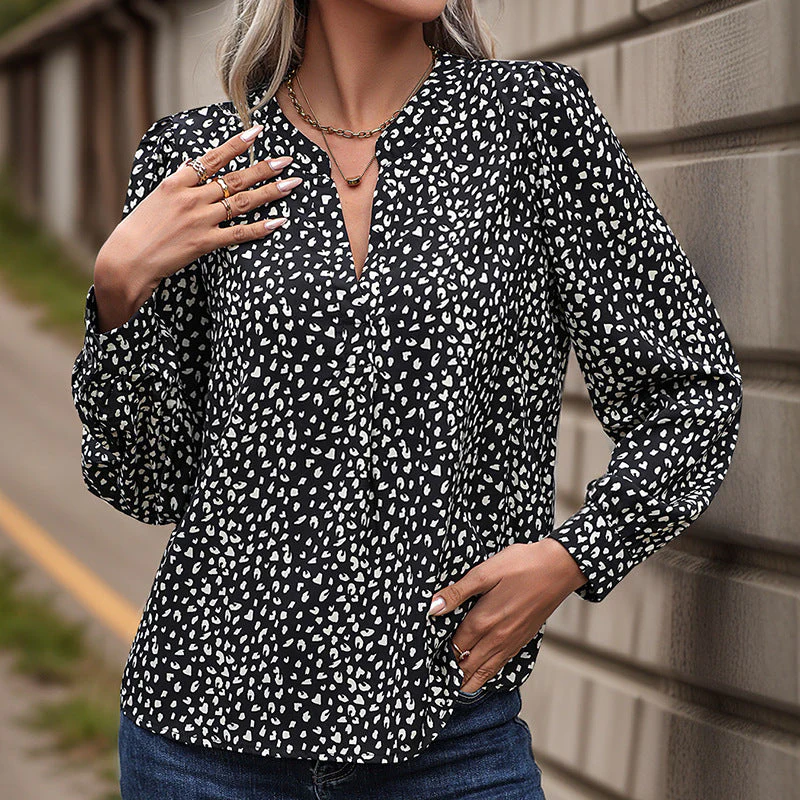 Damen Bluse mit Modernen Punkte-Design und Eleganten Rüschen Heidi-Mode - Image 3