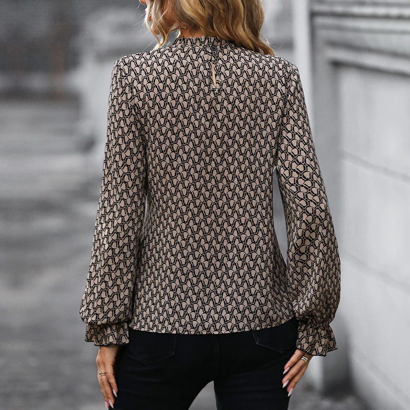 Damen Bluse mit schickem Wickeldesign und voluminösen Ärmeln Heidi-Mode - Image 4
