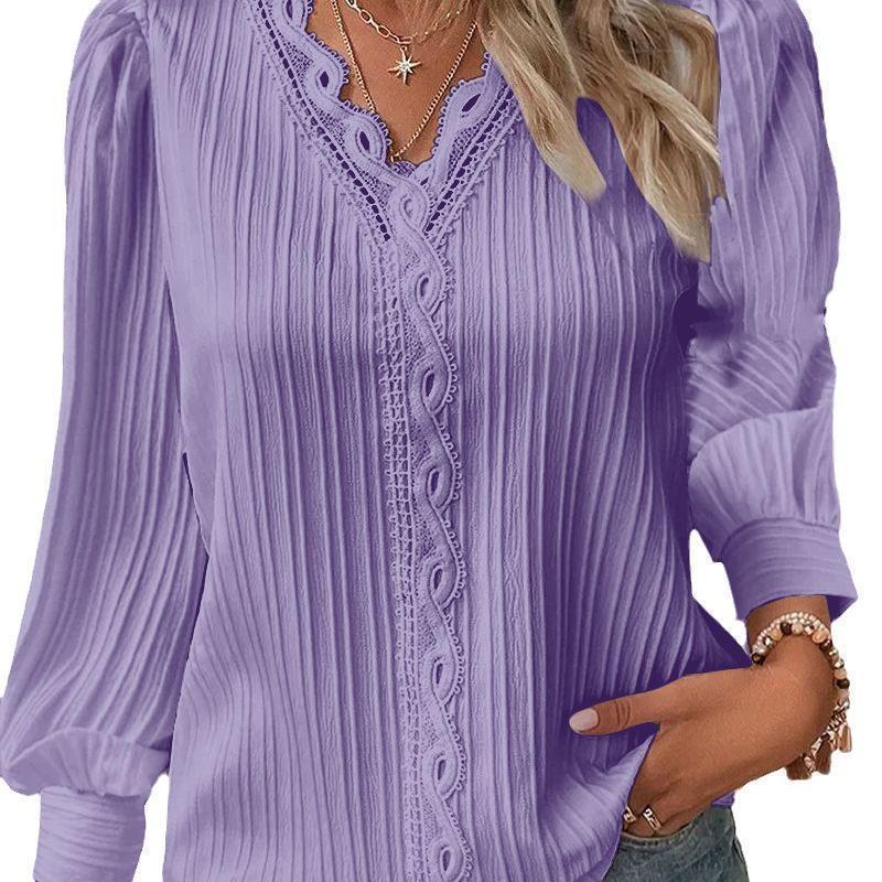 Damen Bluse mit strukturiertem Design und romantischen Spitzenakzenten Heidi-Mode - Image 6