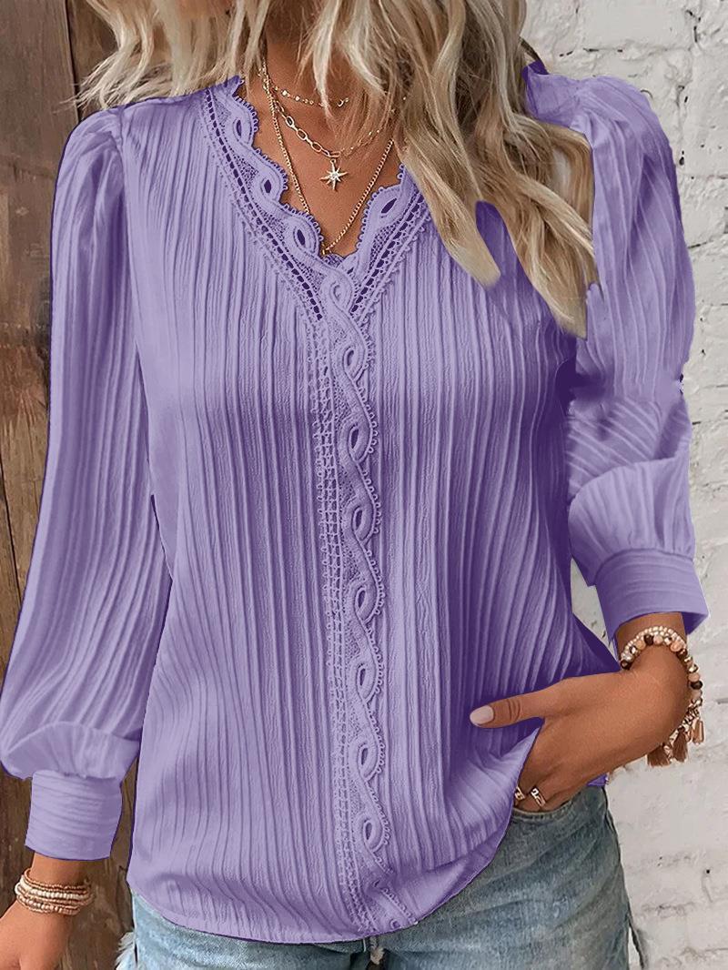 Damen Bluse mit strukturiertem Design und romantischen Spitzenakzenten Heidi-Mode - Image 8