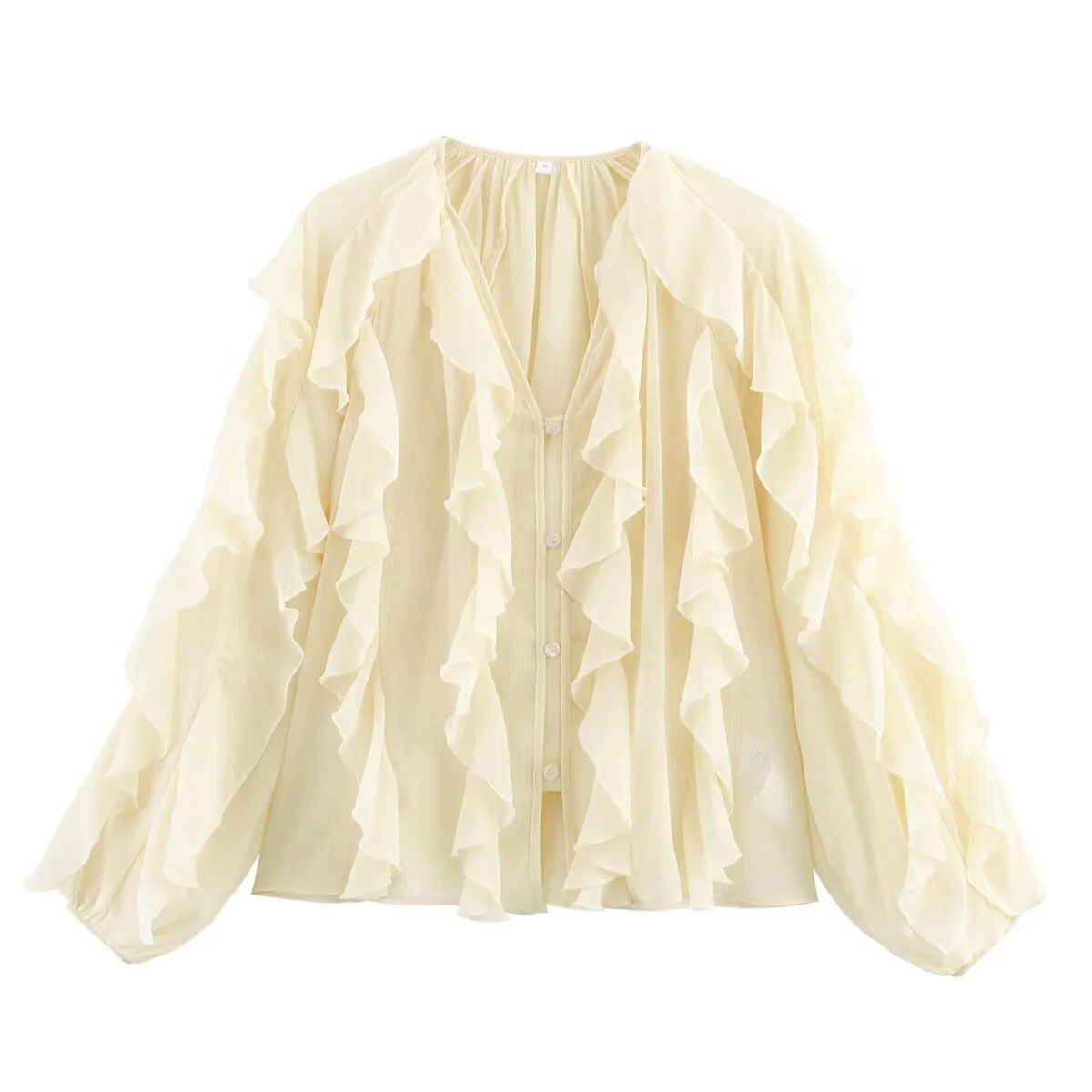 Damen Bluse mit Voluminösen Rüschendetails und Elegantem Schnitt Heidi-Mode - Image 3