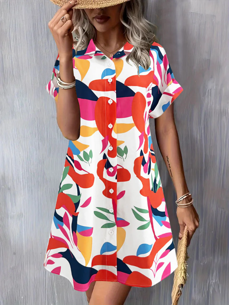 Damen Blusenkleid mit Knopfleiste und Floralem Muster Heidi-Mode - Image 6