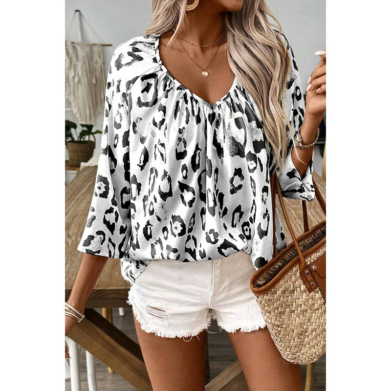 Damen Blusentop mit Lockerer Passform und Schickem Leo-Print Heidi-Mode - Image 3