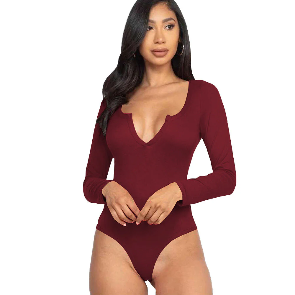 Damen Body mit Tiefem V-Ausschnitt und Langem Arm Heidi-Mode - Image 5