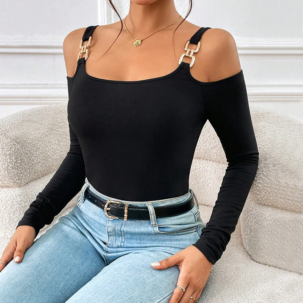Damen Body mit Tragbarem Off-Shoulder-Design Heidi-Mode - Image 4