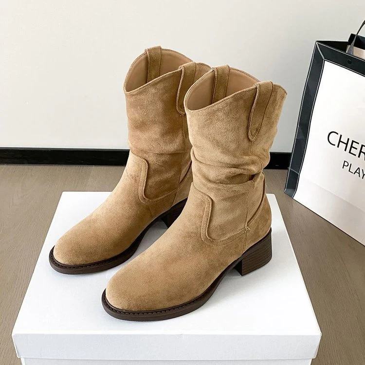 Damen Boots im Western-Stil mit elegantem Absatz Heidi Mode
