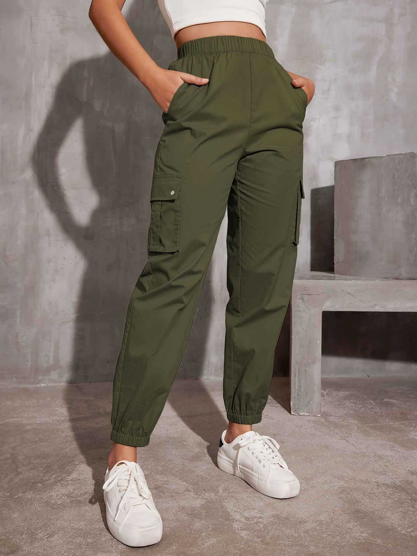 Damen Cargo-Hose mit Elastischem Bund und Praktischen Seitentaschen Heidi-Mode - Image 6