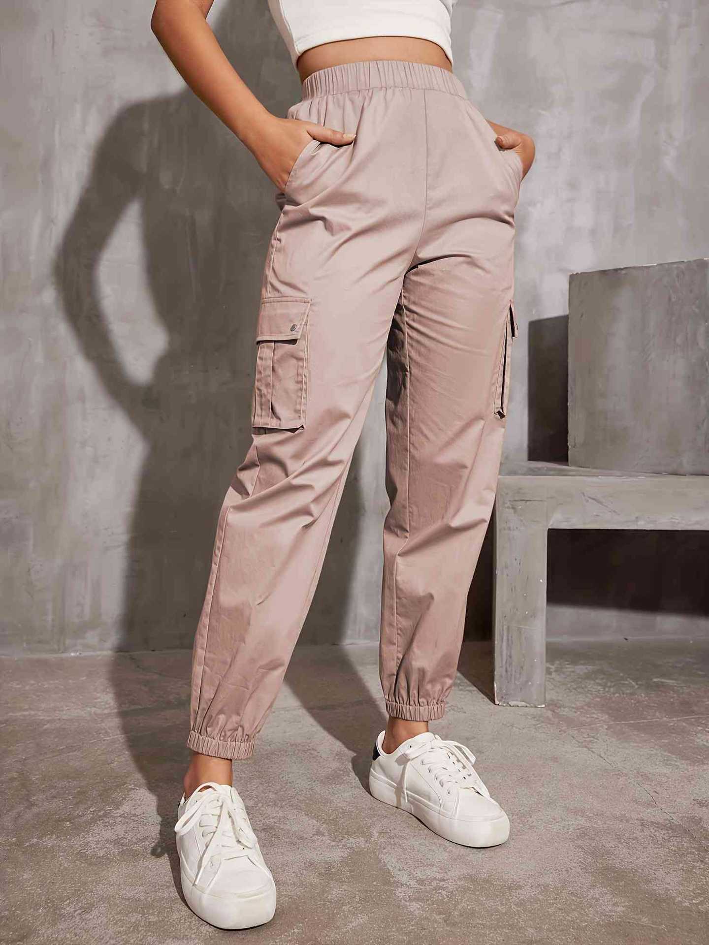 Damen Cargo-Hose mit Elastischem Bund und Praktischen Seitentaschen Heidi-Mode - Image 7