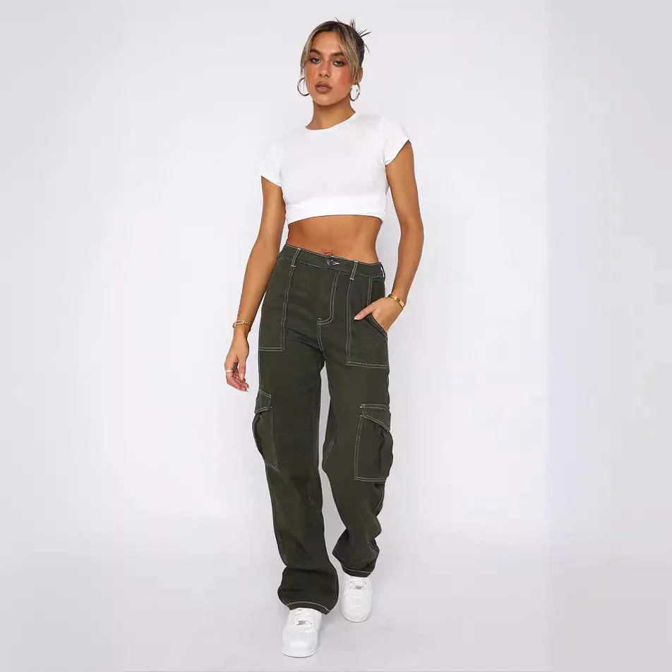 Damen Cargo-Hose mit Elastischem Bund und Praktischen Taschen Heidi-Mode - Image 2
