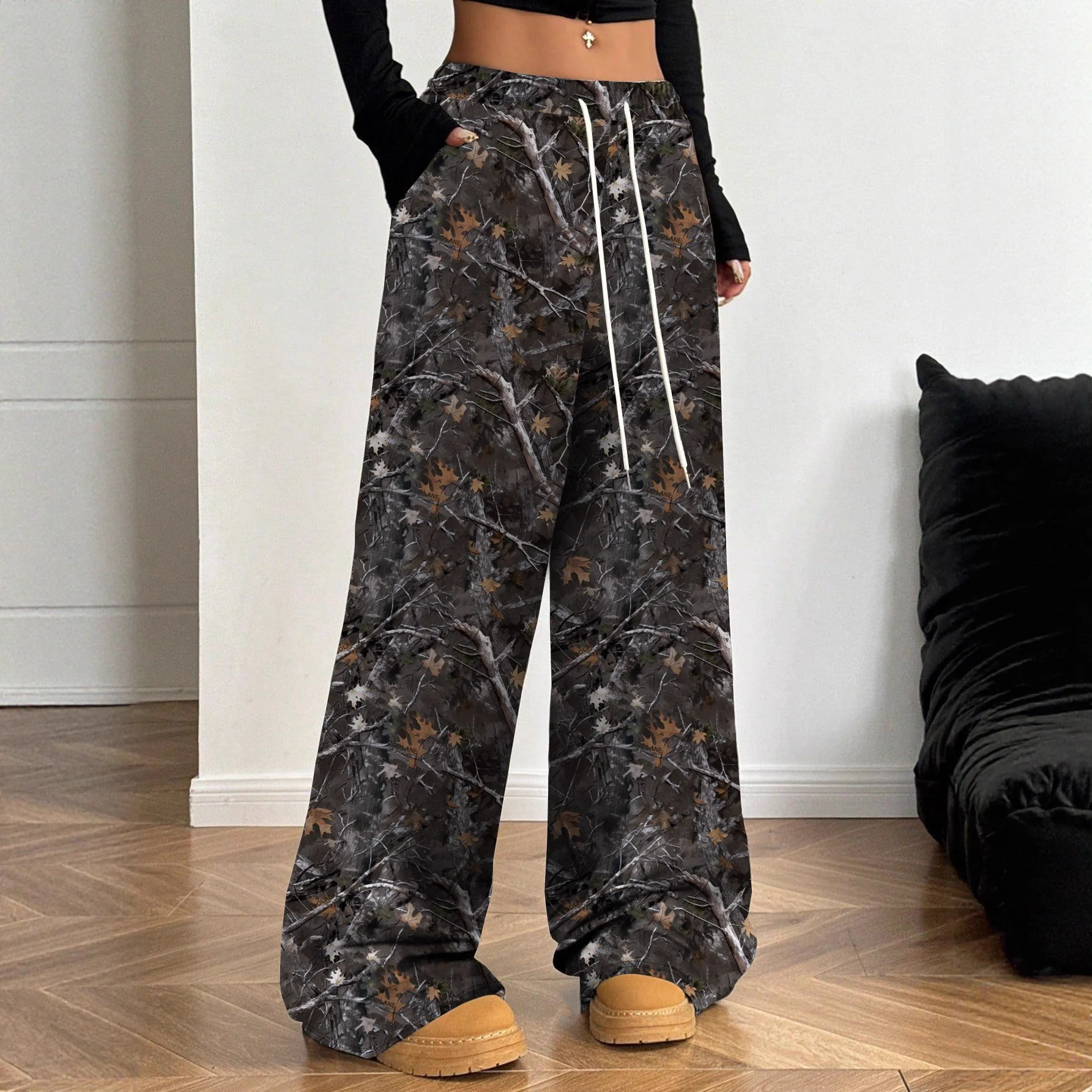 Damen Cargohosen mit hohem Bund und Allover-Muster Heidi-Mode - Image 5