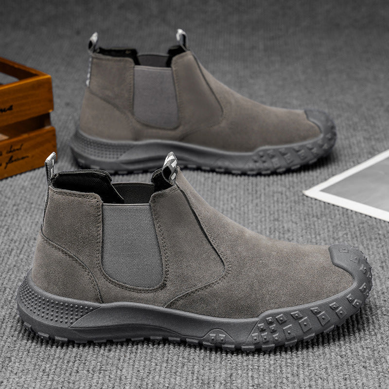 Damen Chelsea Stiefel aus hochwertigem Wildleder mit wasserdichter Sohle und rutschfestem Profil Heidi Mode