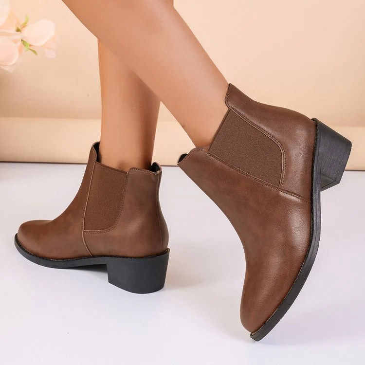 Damen Chelsea-Stiefeletten aus veganem mit elastischen Seiteneinsätzen Heidi-Mode - Image 3