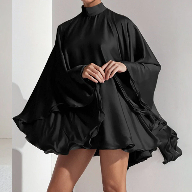 Damen Chices Minikleid mit Voluminösen Ärmeln und Elegantem Stehkragen Heidi-Mode - Image 2
