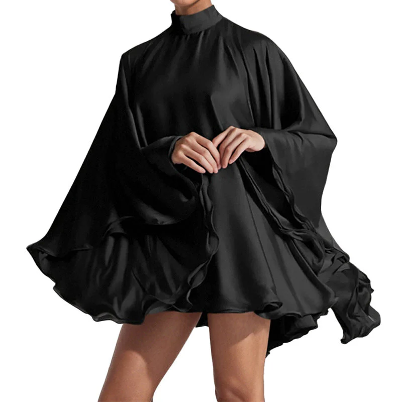Damen Chices Minikleid mit Voluminösen Ärmeln und Elegantem Stehkragen Heidi-Mode - Image 5