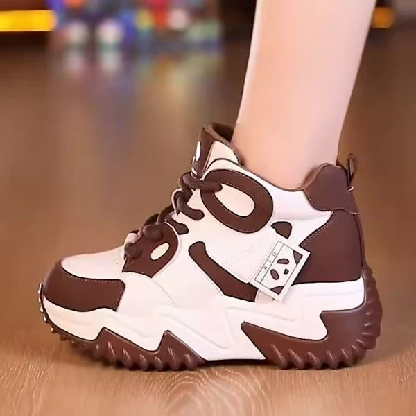 Damen Chunky High-Top Sneakers mit sportlichem Design und dämpfender Sohle Heidi Mode - Image 2