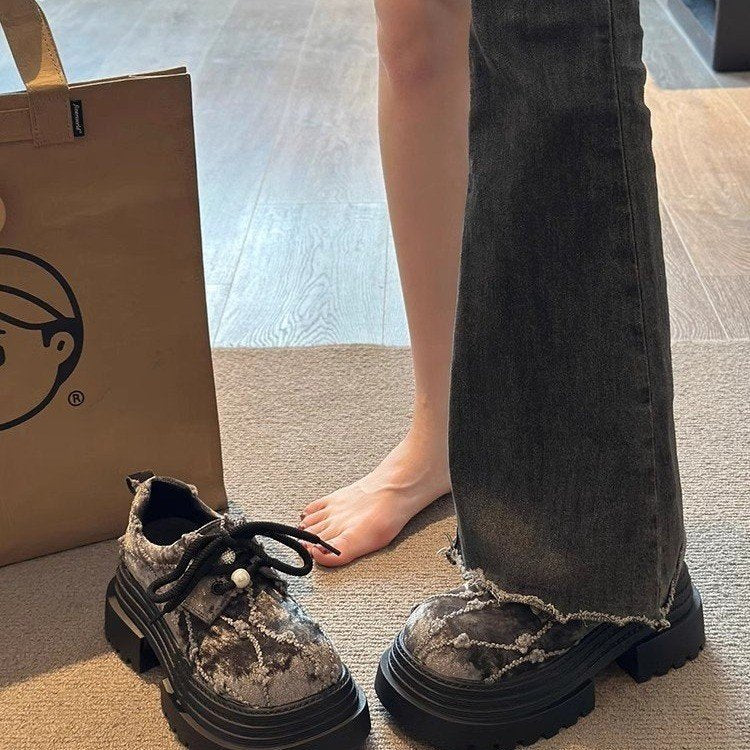 Damen Chunky Plattform-Sneaker mit strukturiertem Obermaterial und modischer Schnürung Heidi Mode - Image 3