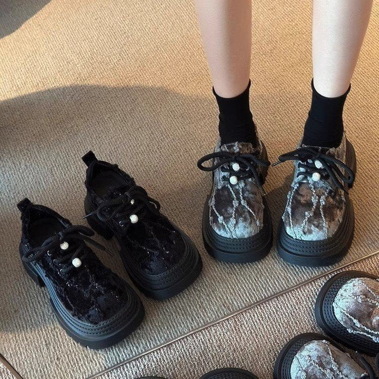 Damen Chunky Plattform-Sneaker mit strukturiertem Obermaterial und modischer Schnürung Heidi Mode - Image 5